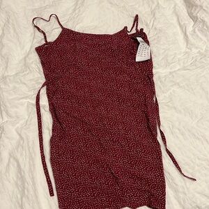 brandy melville red floral dress new NWT